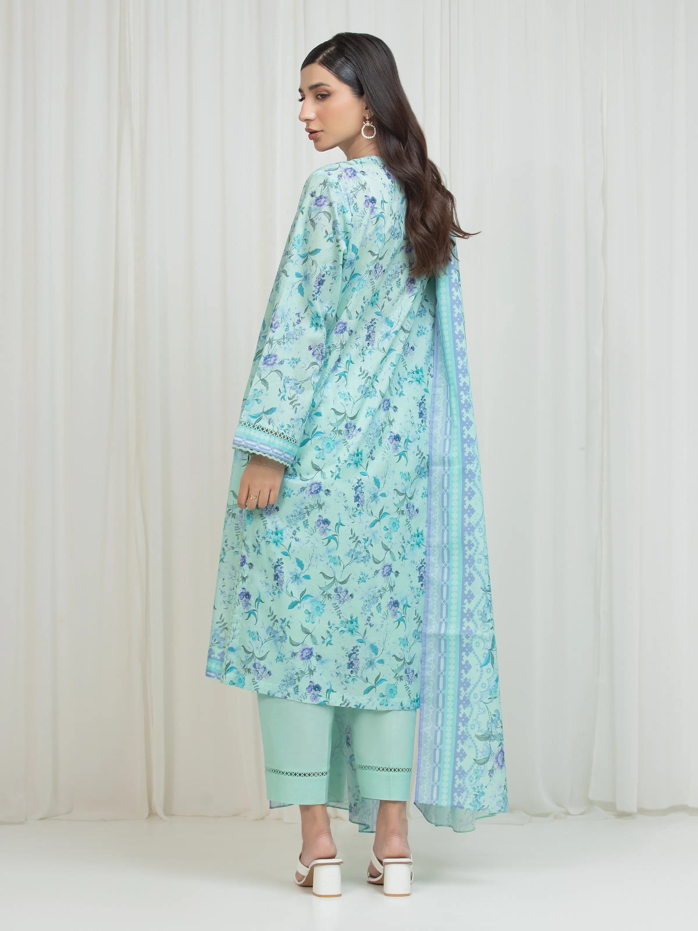 edenrobe Allure Lawn Unstitched Printed 3Pc Suit EWU6A1-36674