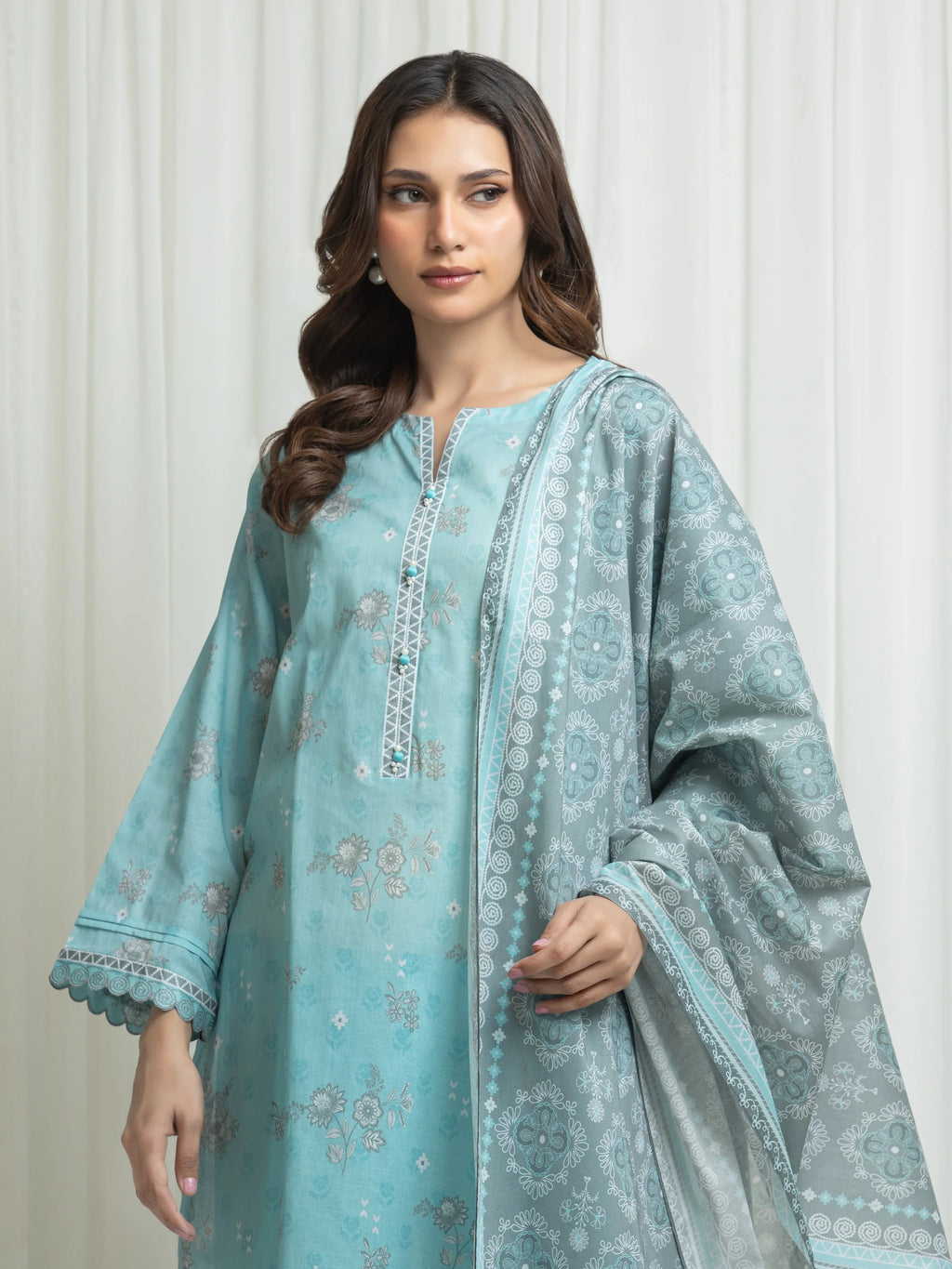 edenrobe Allure Lawn Unstitched Printed 3Pc Suit EWU6A1-36676