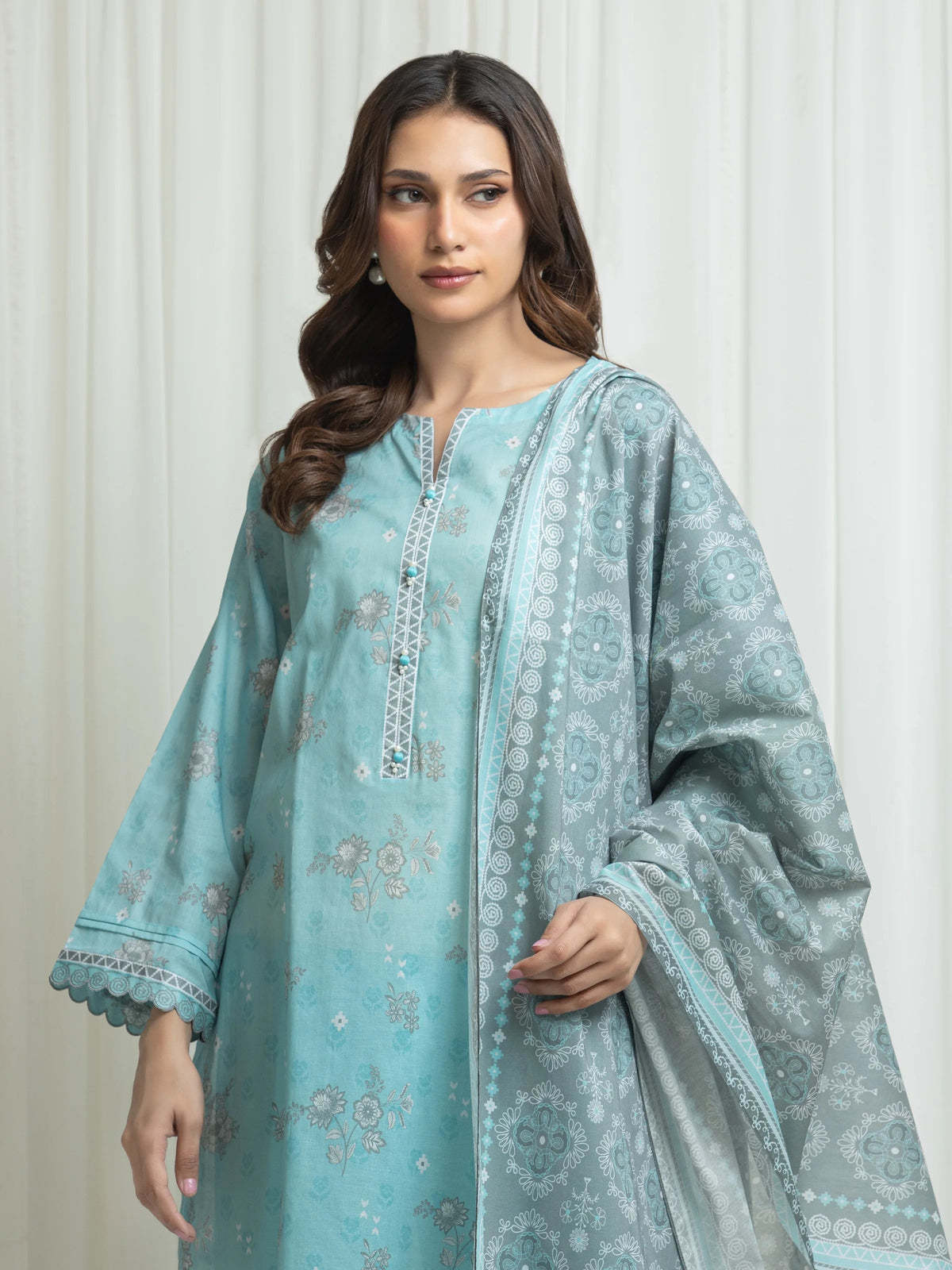 edenrobe Allure Lawn Unstitched Printed 3Pc Suit EWU6A1-36676