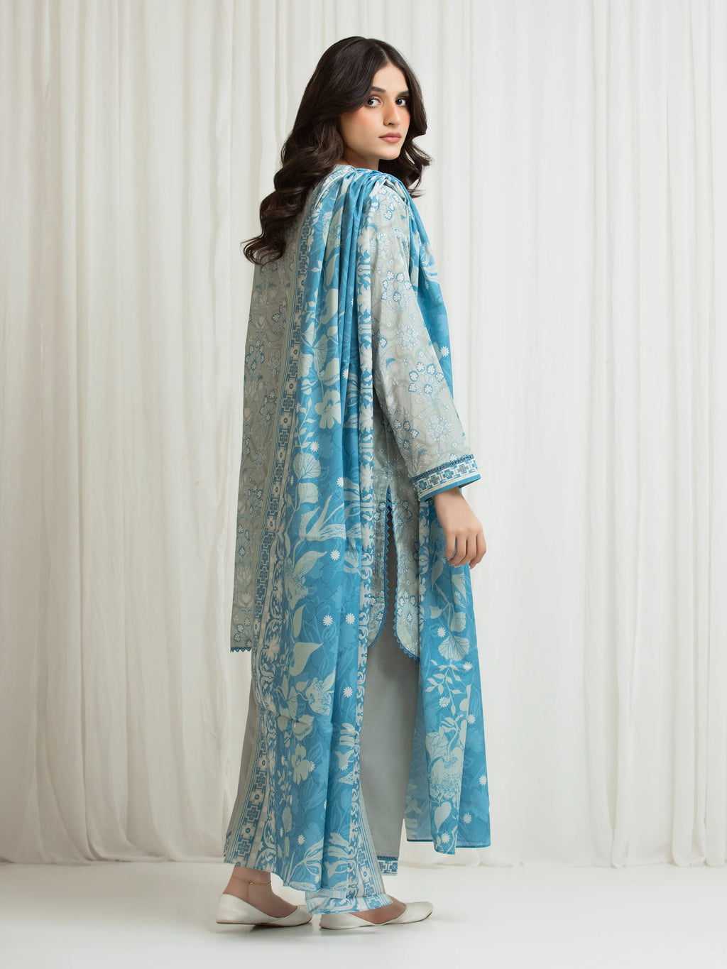 edenrobe Allure Lawn Unstitched Printed 3Pc Suit EWU6A1-36711