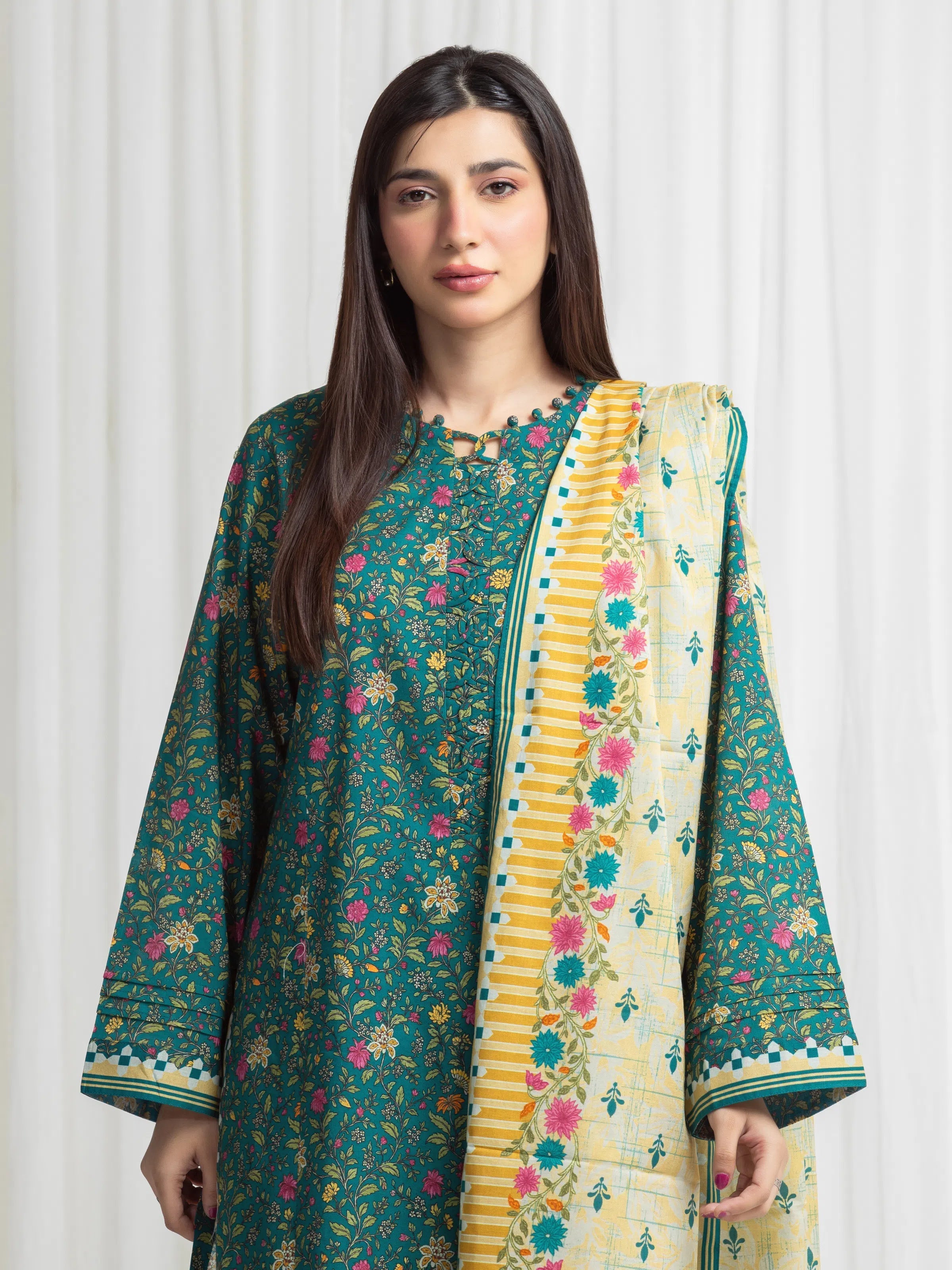 edenrobe Allure Lawn Unstitched Printed 3Pc Suit EWU6A1-36713