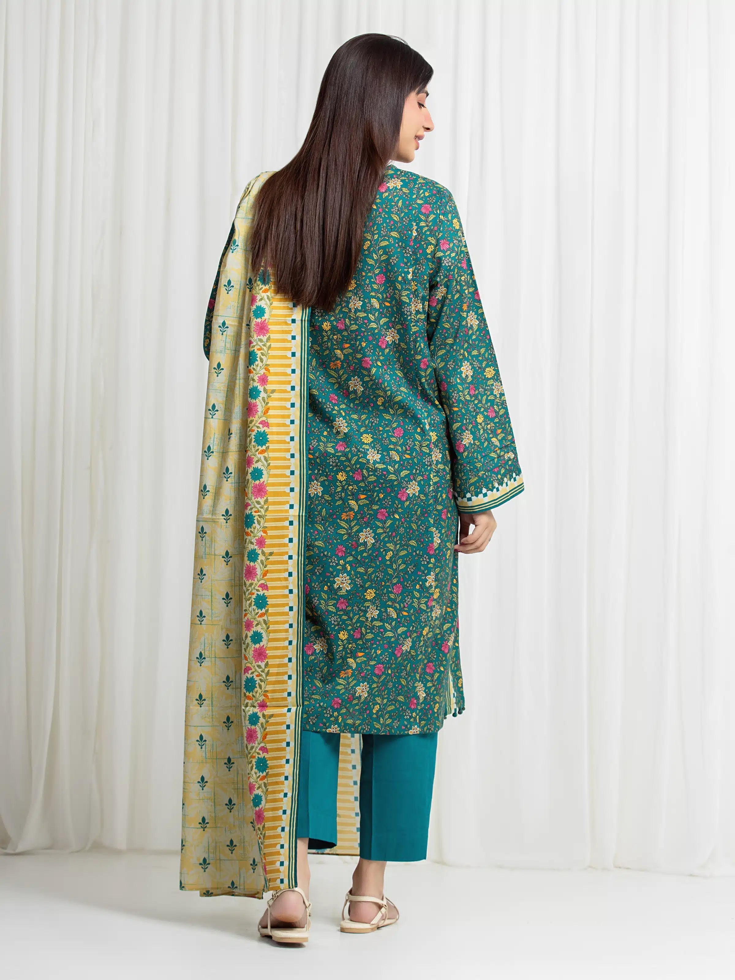 edenrobe Allure Lawn Unstitched Printed 3Pc Suit EWU6A1-36713