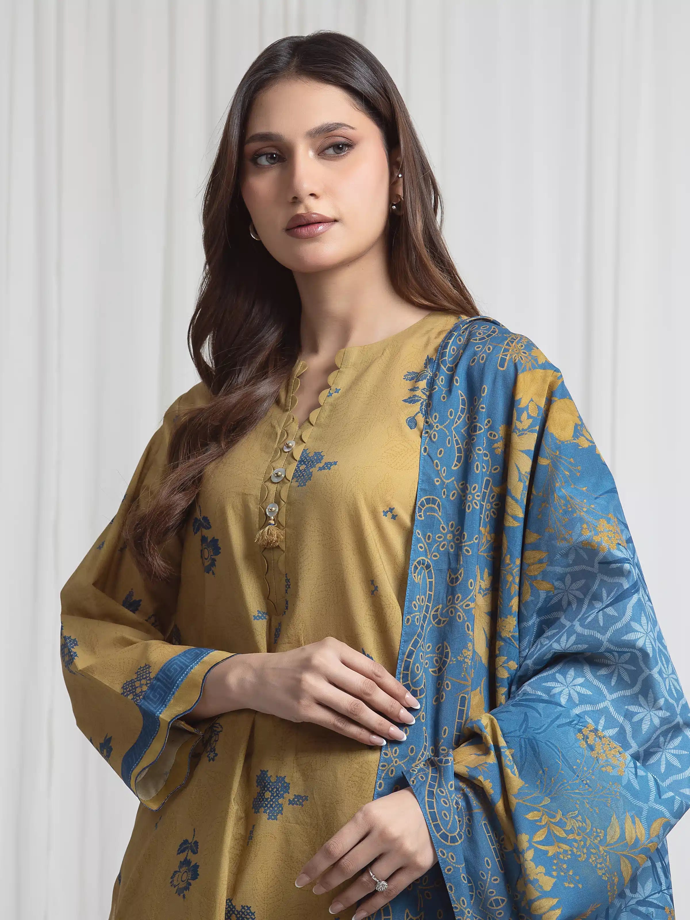 edenrobe Allure Lawn Unstitched Printed 3Pc Suit EWU6A1-36721