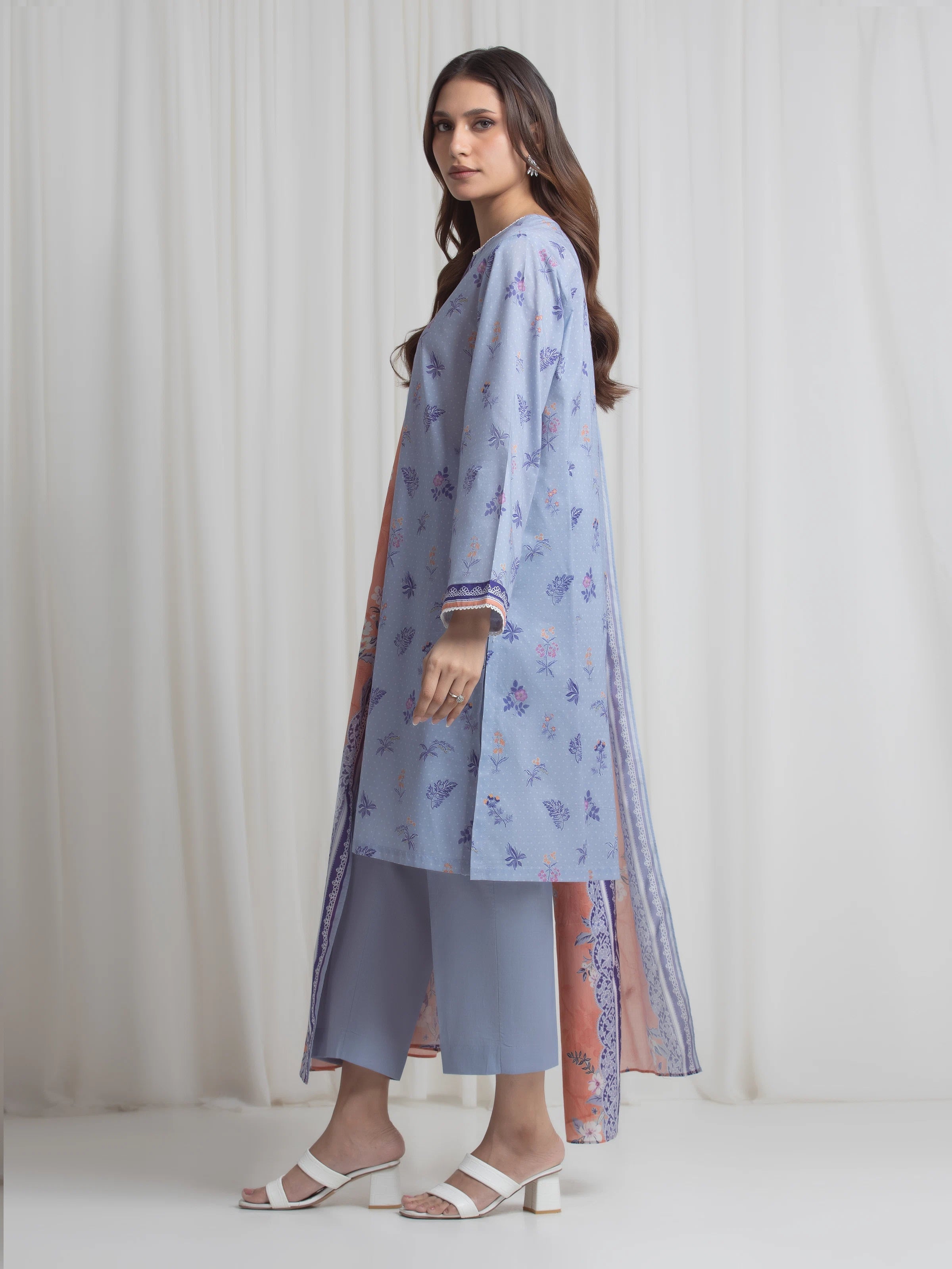 edenrobe Allure Lawn Unstitched Printed 3Pc Suit EWU6A1-36725