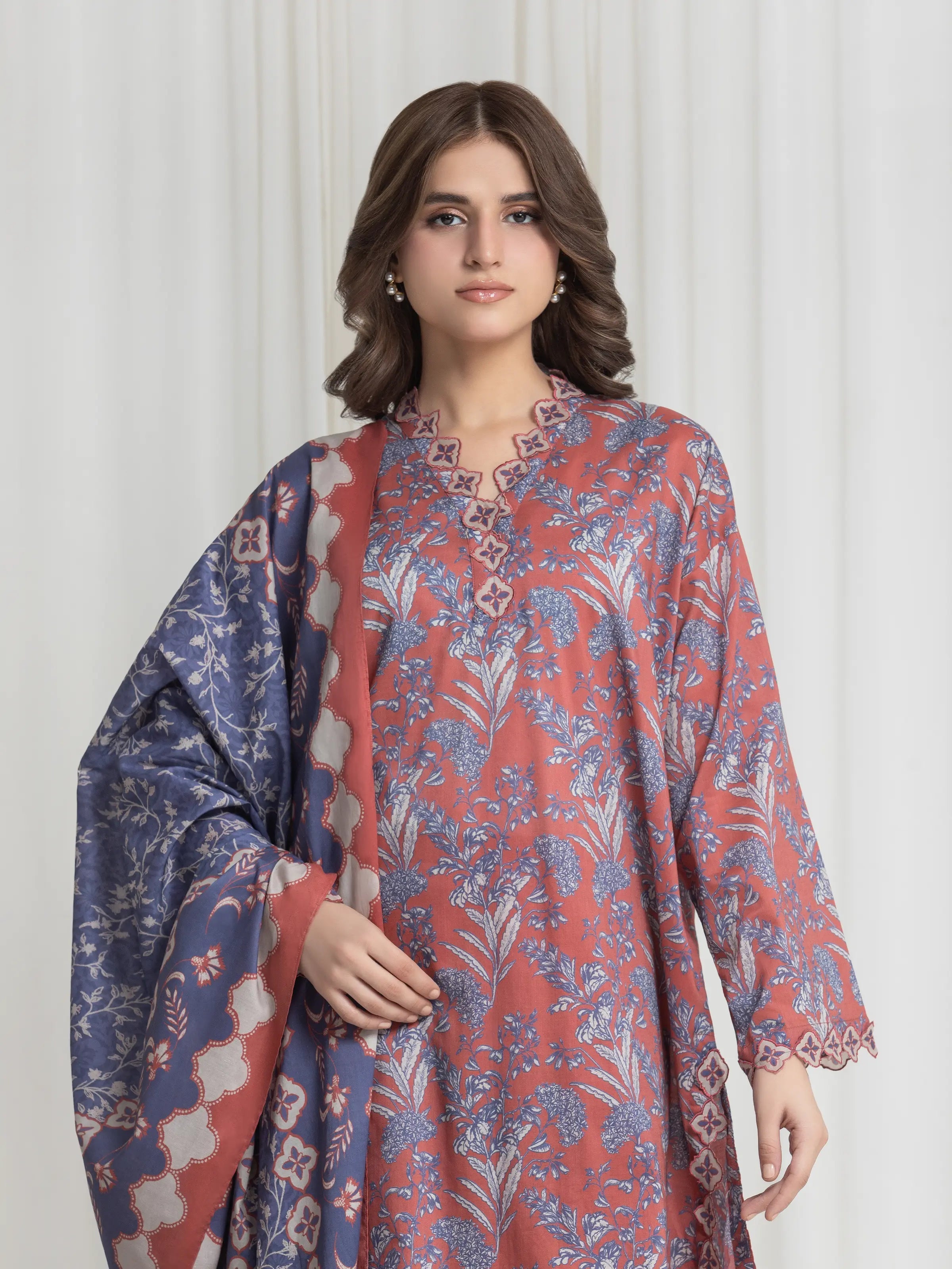 edenrobe Allure Lawn Unstitched Printed 3Pc Suit EWU6A1-36730