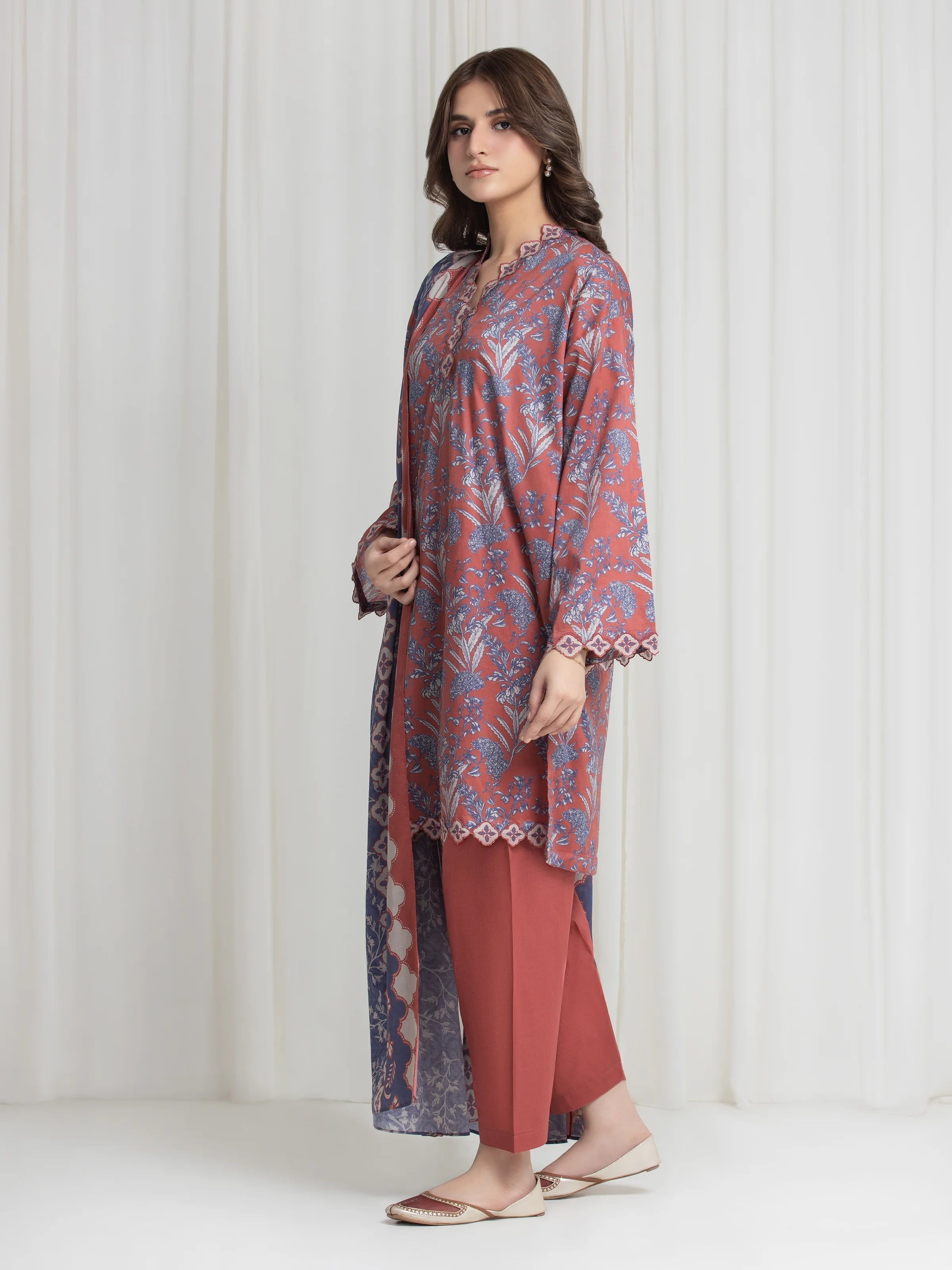 edenrobe Allure Lawn Unstitched Printed 3Pc Suit EWU6A1-36730