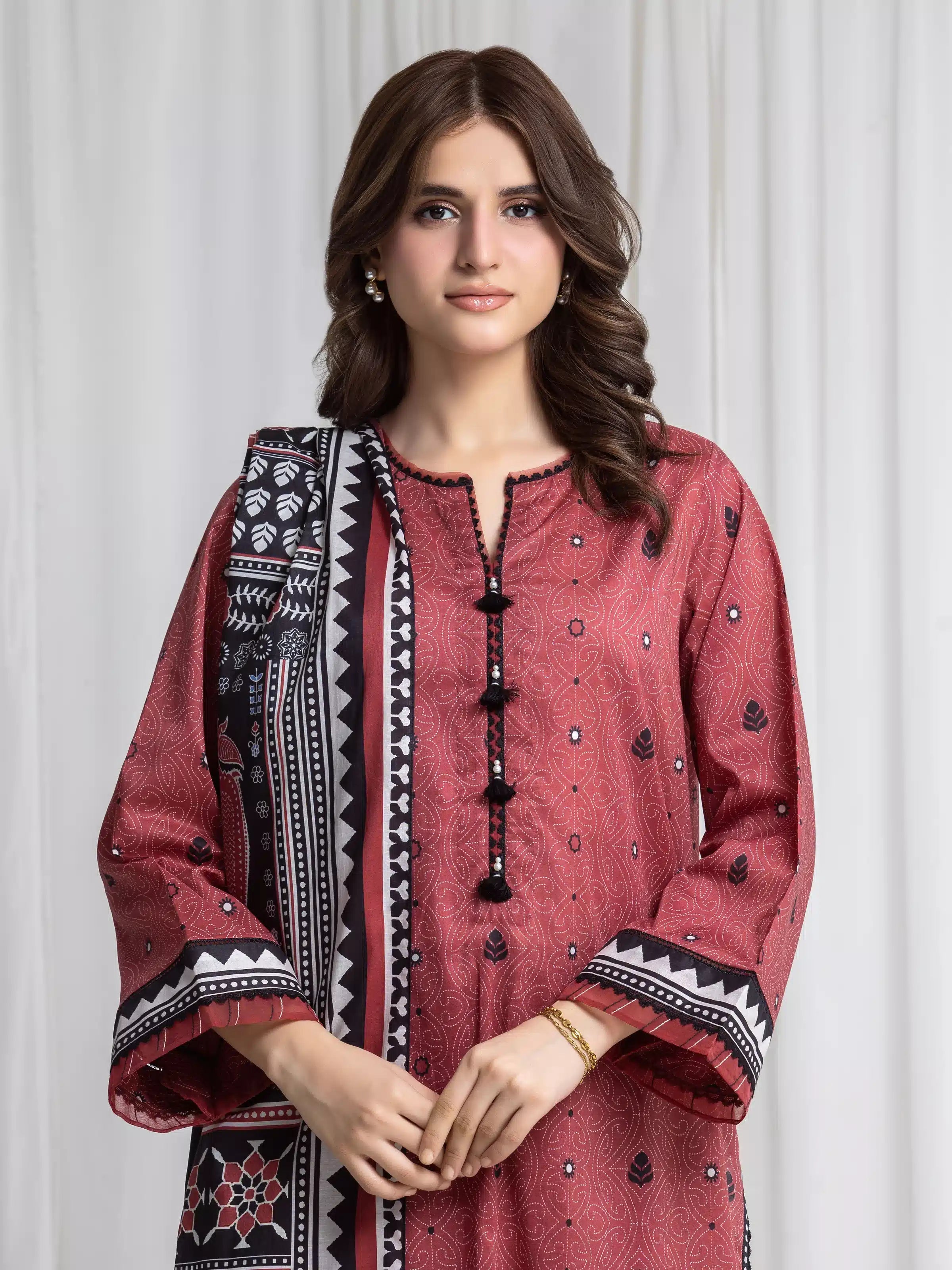 edenrobe Allure Lawn Unstitched Printed 3Pc Suit EWU6A1-36736