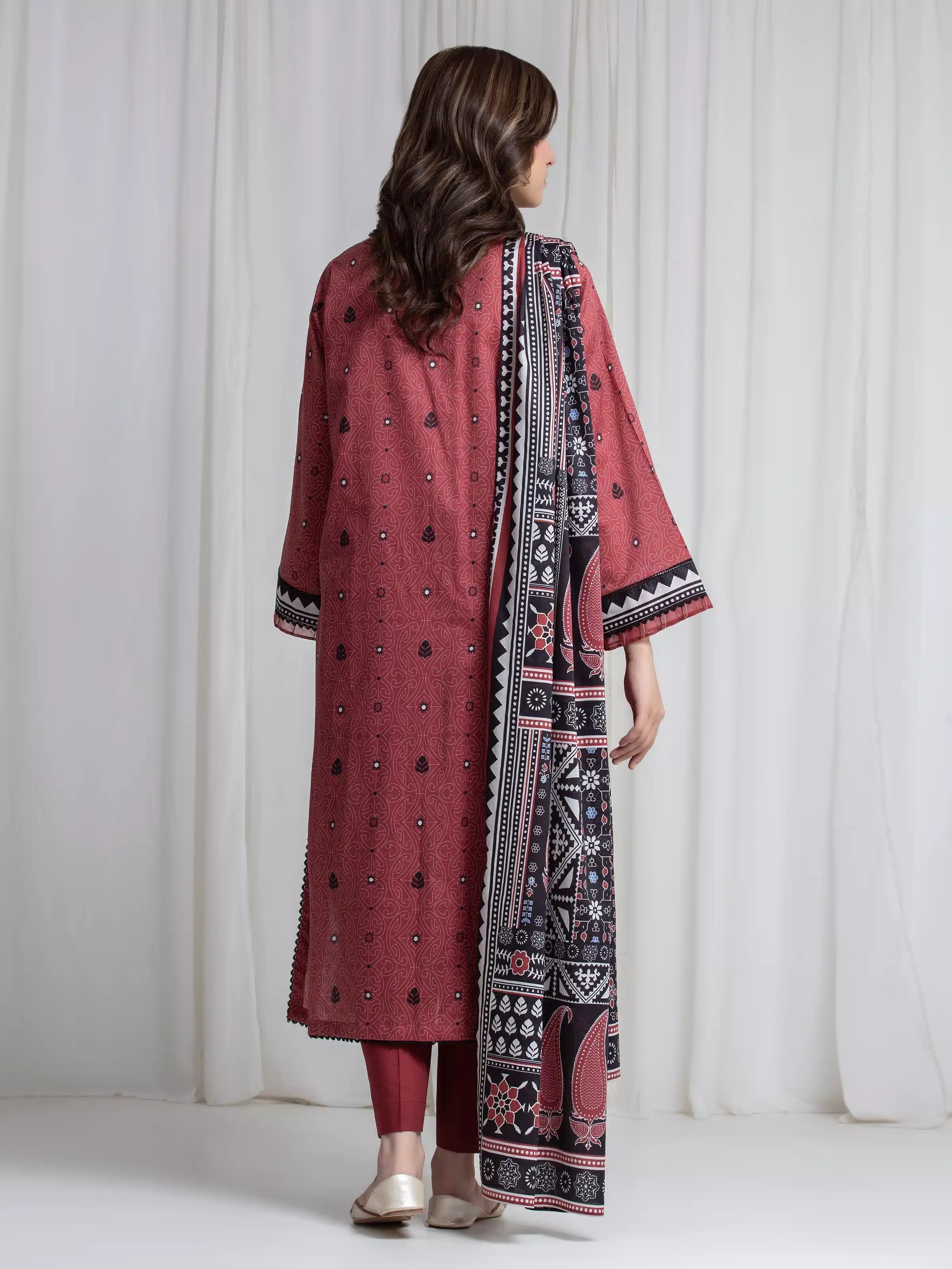 edenrobe Allure Lawn Unstitched Printed 3Pc Suit EWU6A1-36736