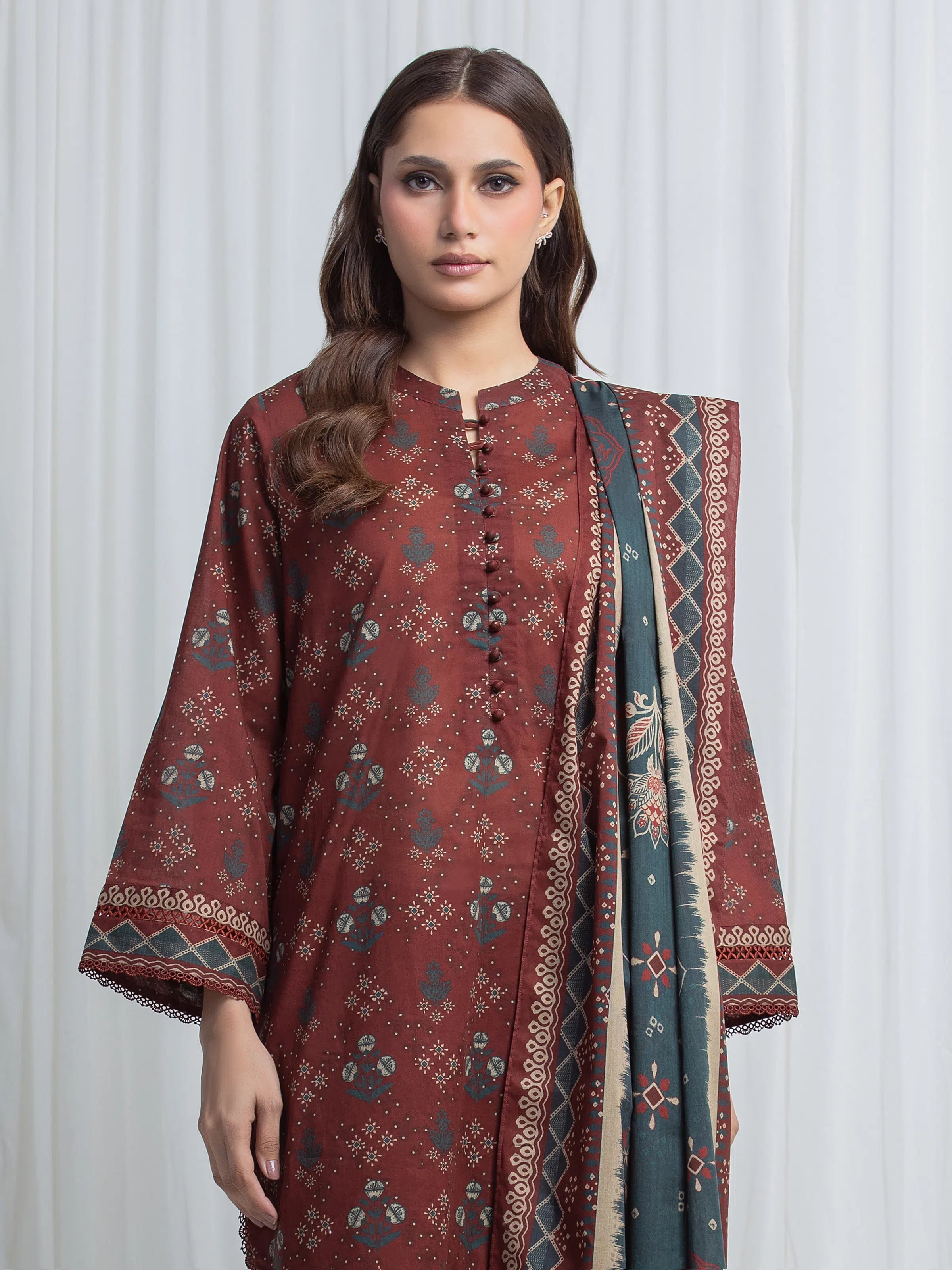 edenrobe Allure Lawn Unstitched Printed 3Pc Suit EWU6A1-36745