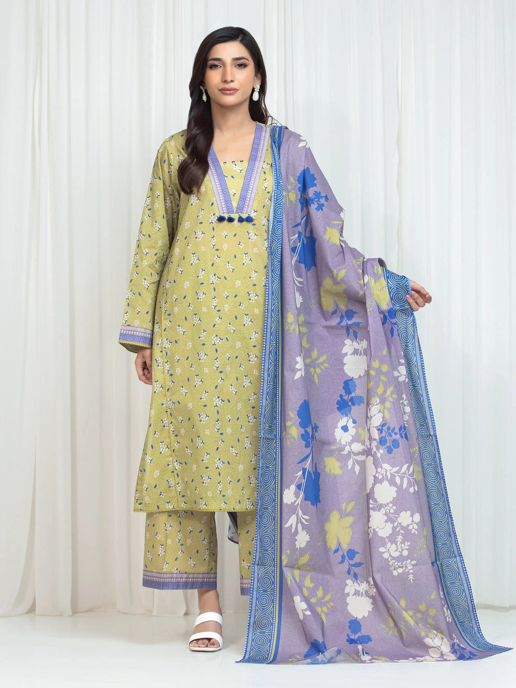 edenrobe Allure Lawn Unstitched Printed 3Pc Suit EWU6A1-36753