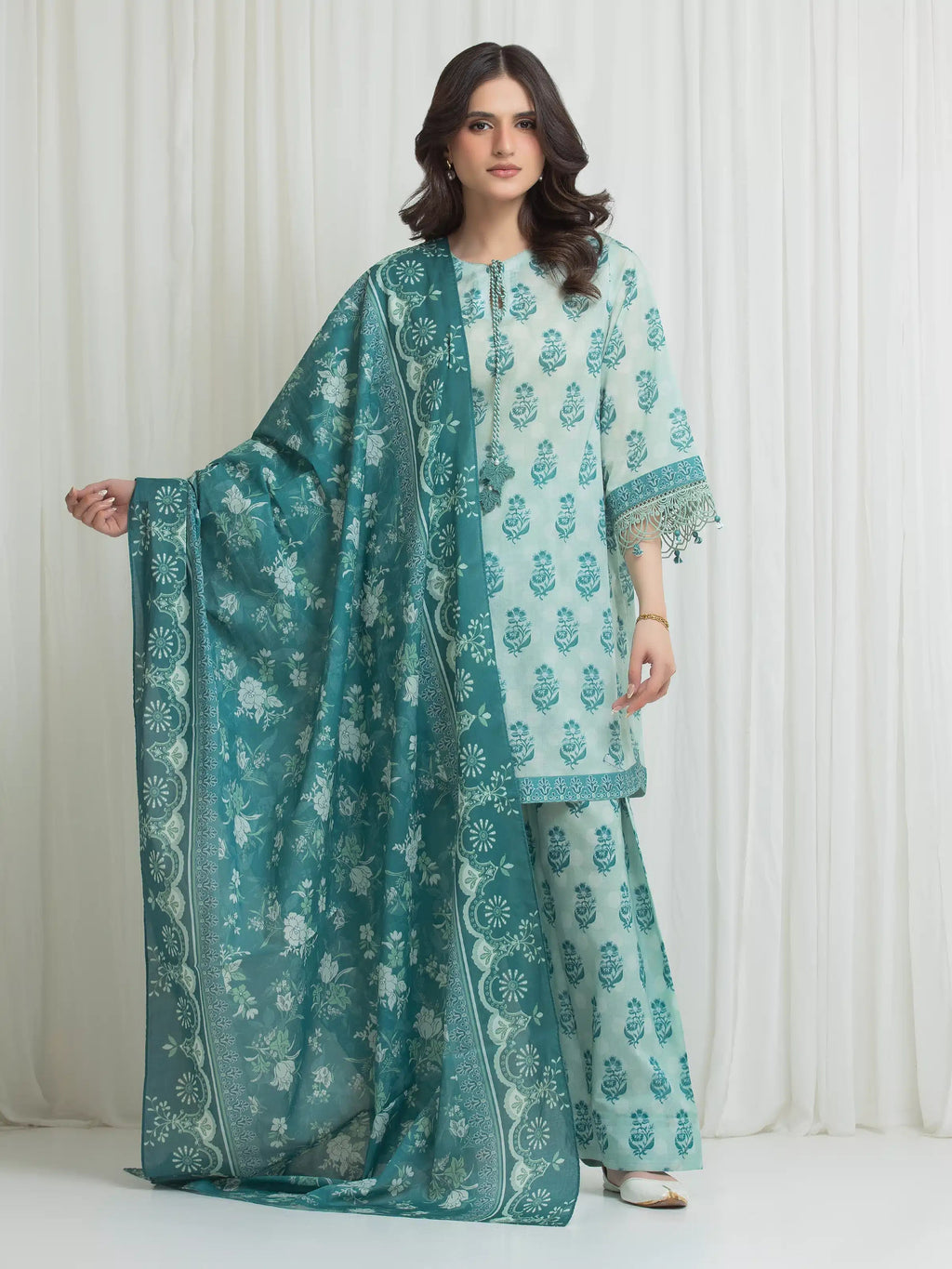 edenrobe Allure Lawn Unstitched Printed 3Pc Suit EWU6A1-36761