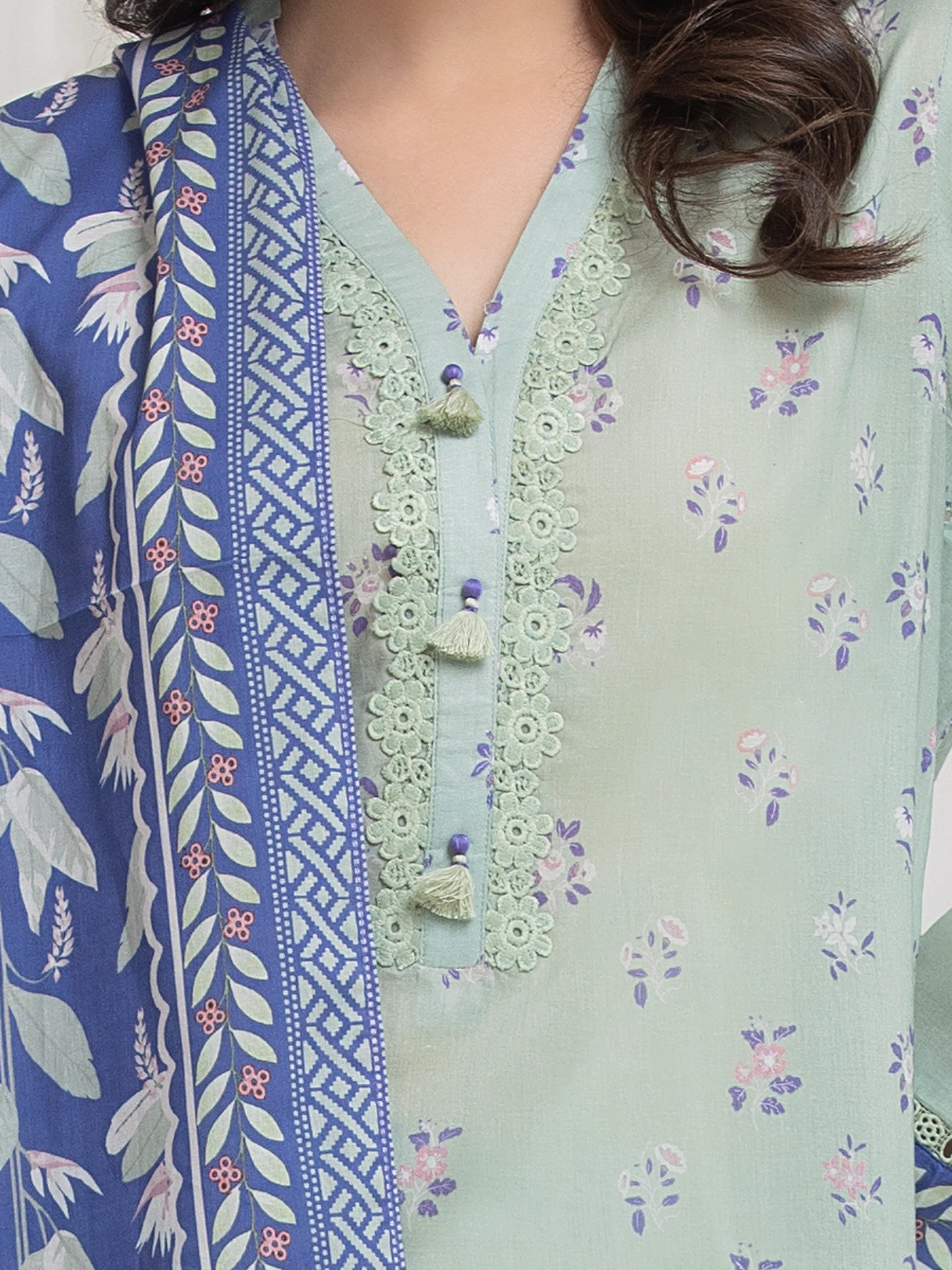 edenrobe Allure Lawn Unstitched Printed 3Pc Suit EWU6A1-36765