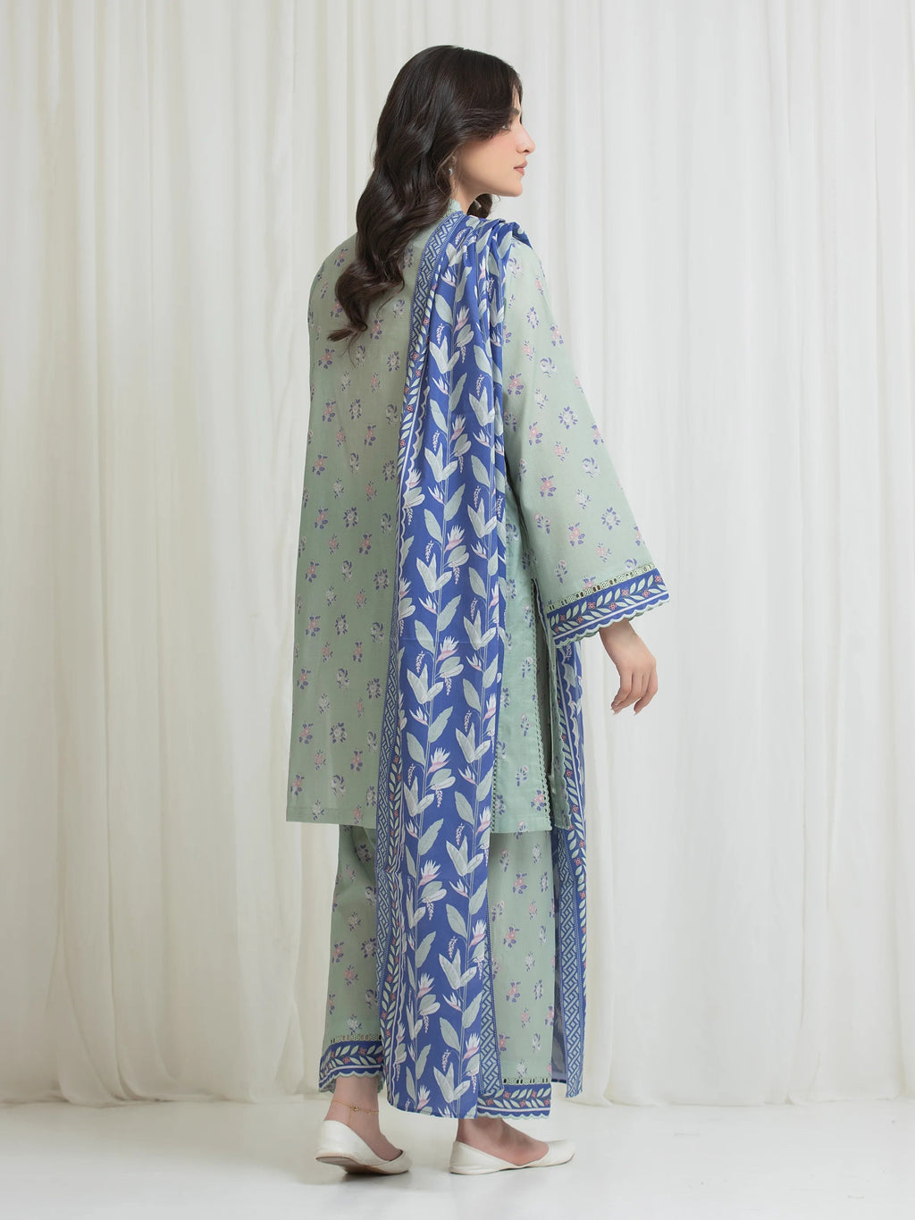 edenrobe Allure Lawn Unstitched Printed 3Pc Suit EWU6A1-36765