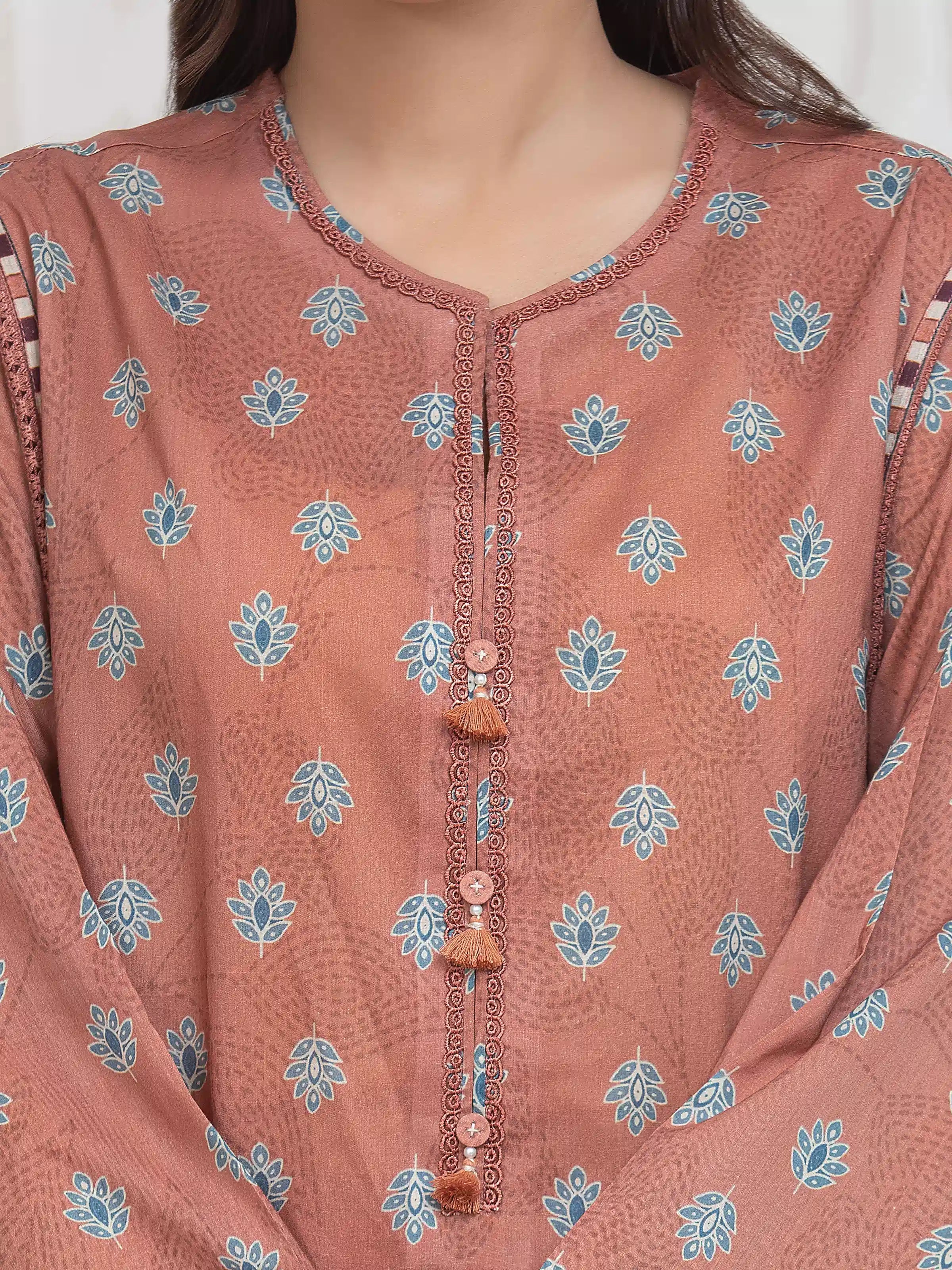edenrobe Allure Lawn Unstitched Printed 3Pc Suit EWU6A1-36766