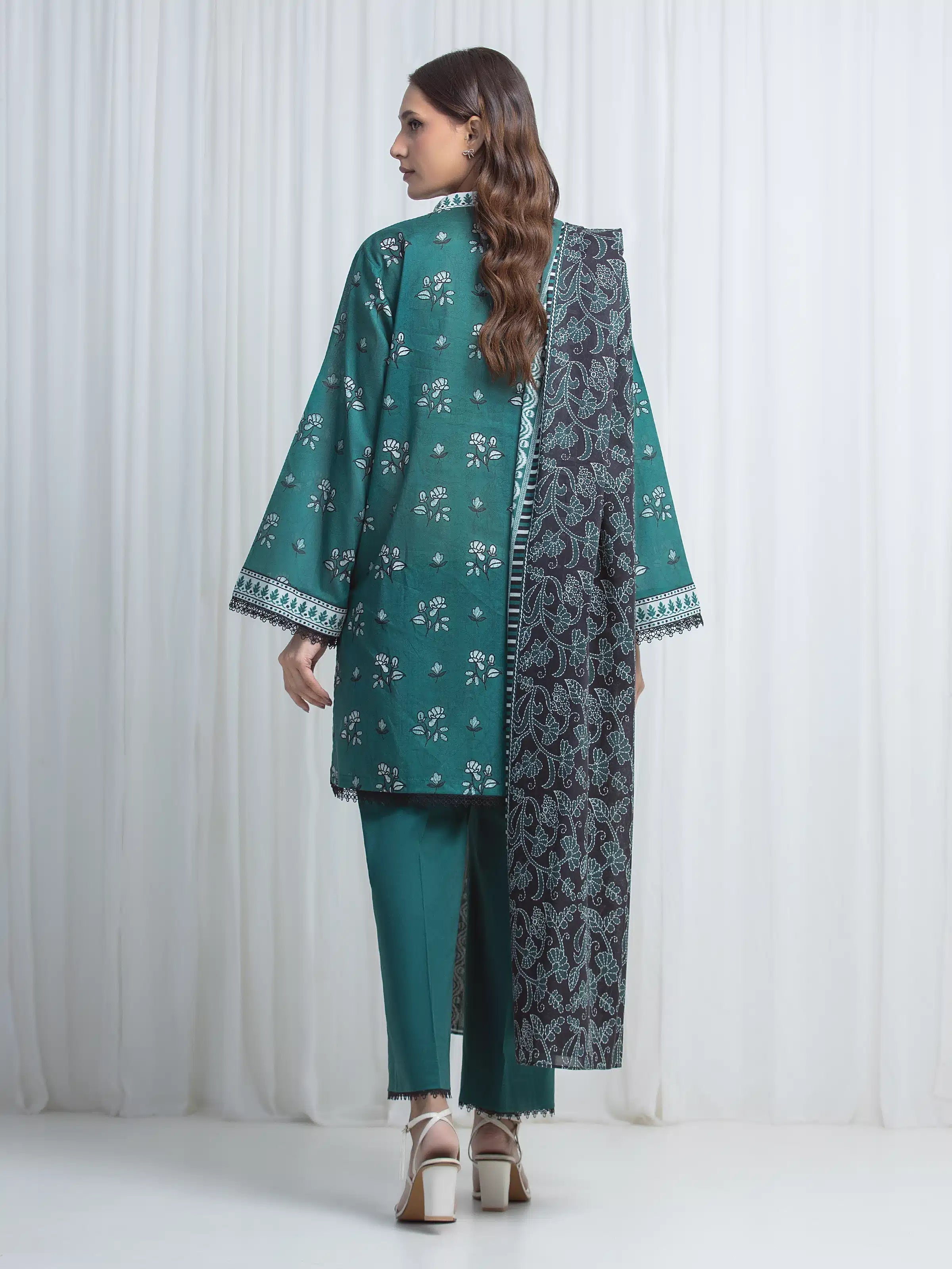 edenrobe Allure Lawn Unstitched Printed 3Pc Suit EWU6A1-36859