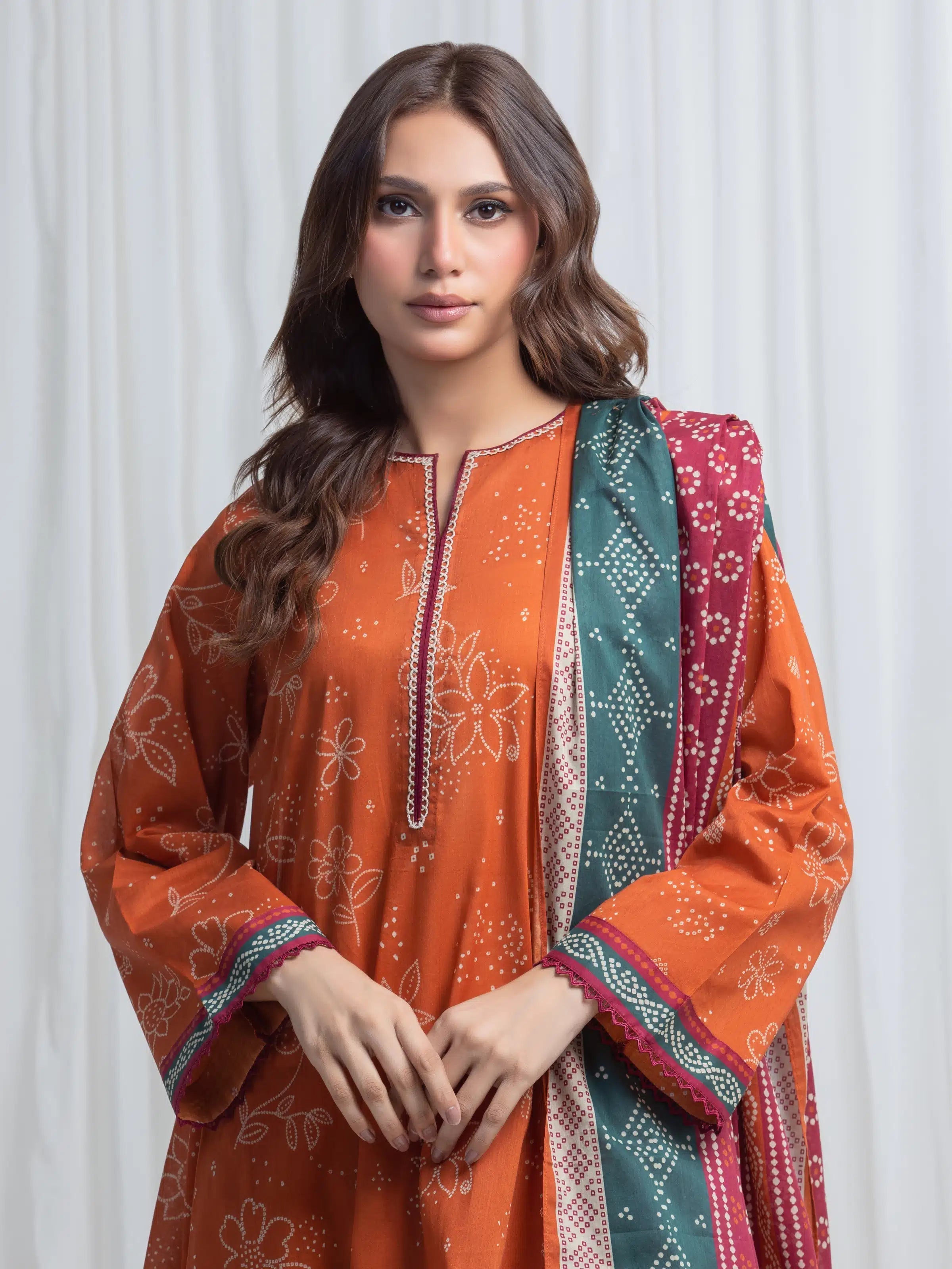 edenrobe Allure Lawn Unstitched Printed 3Pc Suit EWU6A1-36868