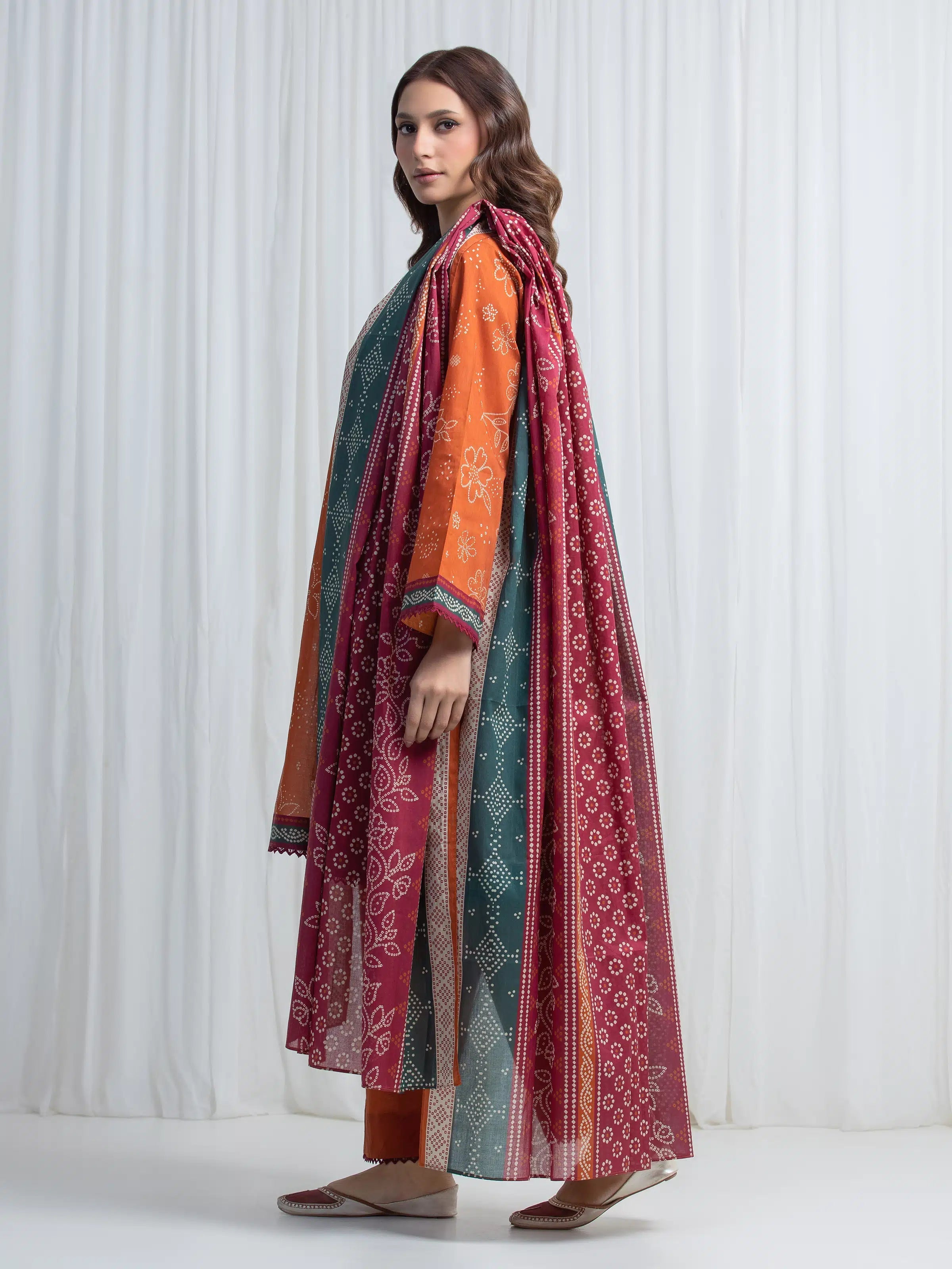 edenrobe Allure Lawn Unstitched Printed 3Pc Suit EWU6A1-36868