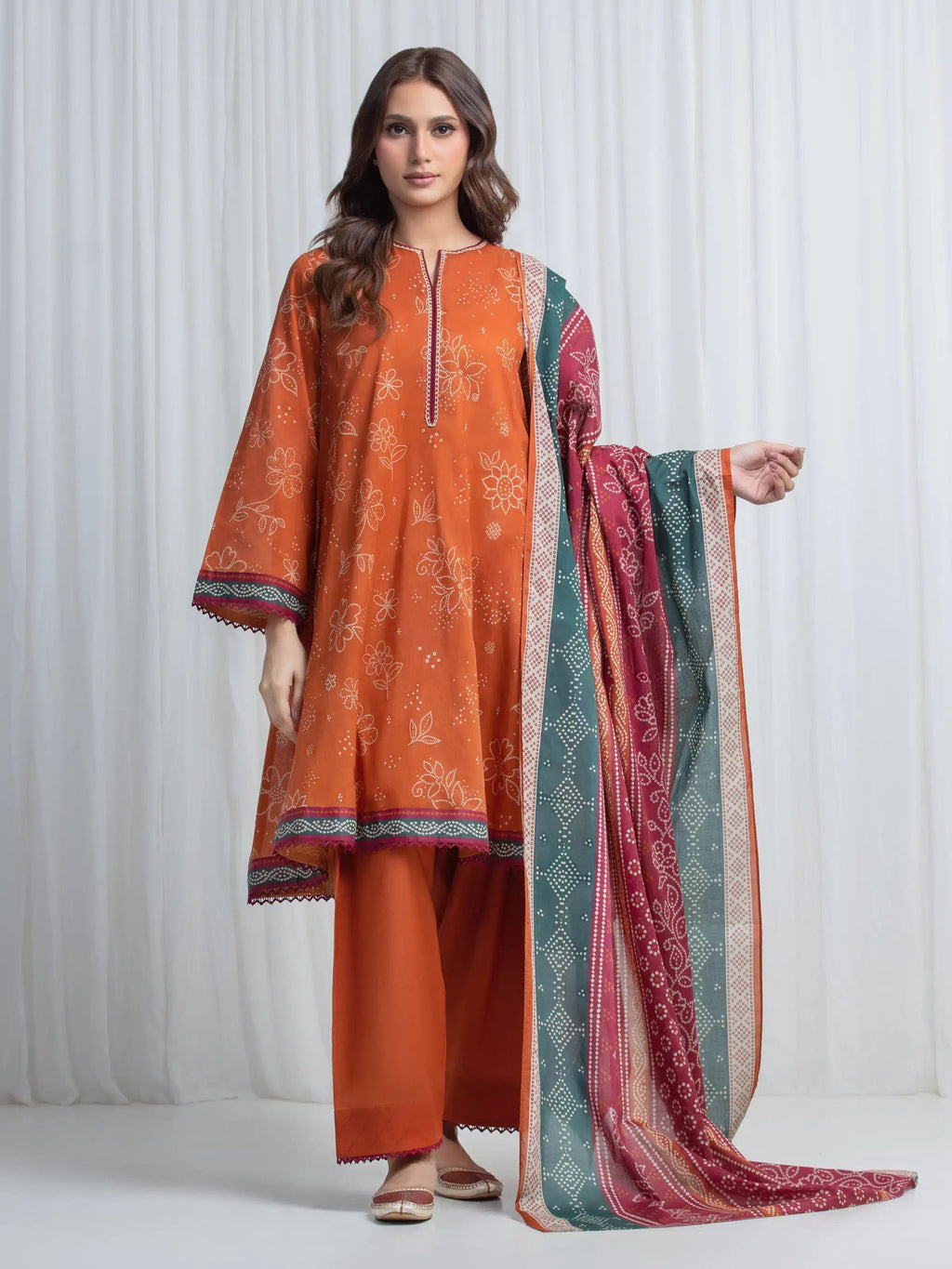 edenrobe Allure Lawn Unstitched Printed 3Pc Suit EWU6A1-36868