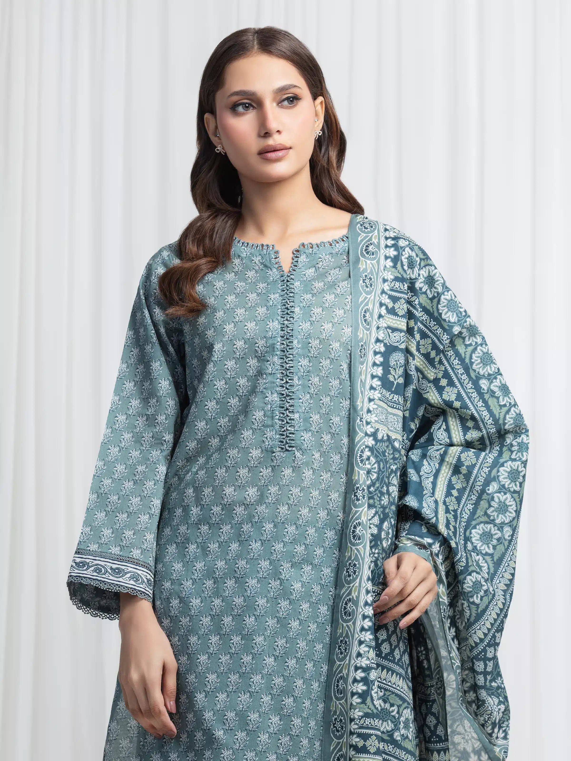 edenrobe Allure Lawn Unstitched Printed 3Pc Suit EWU6A1-36869