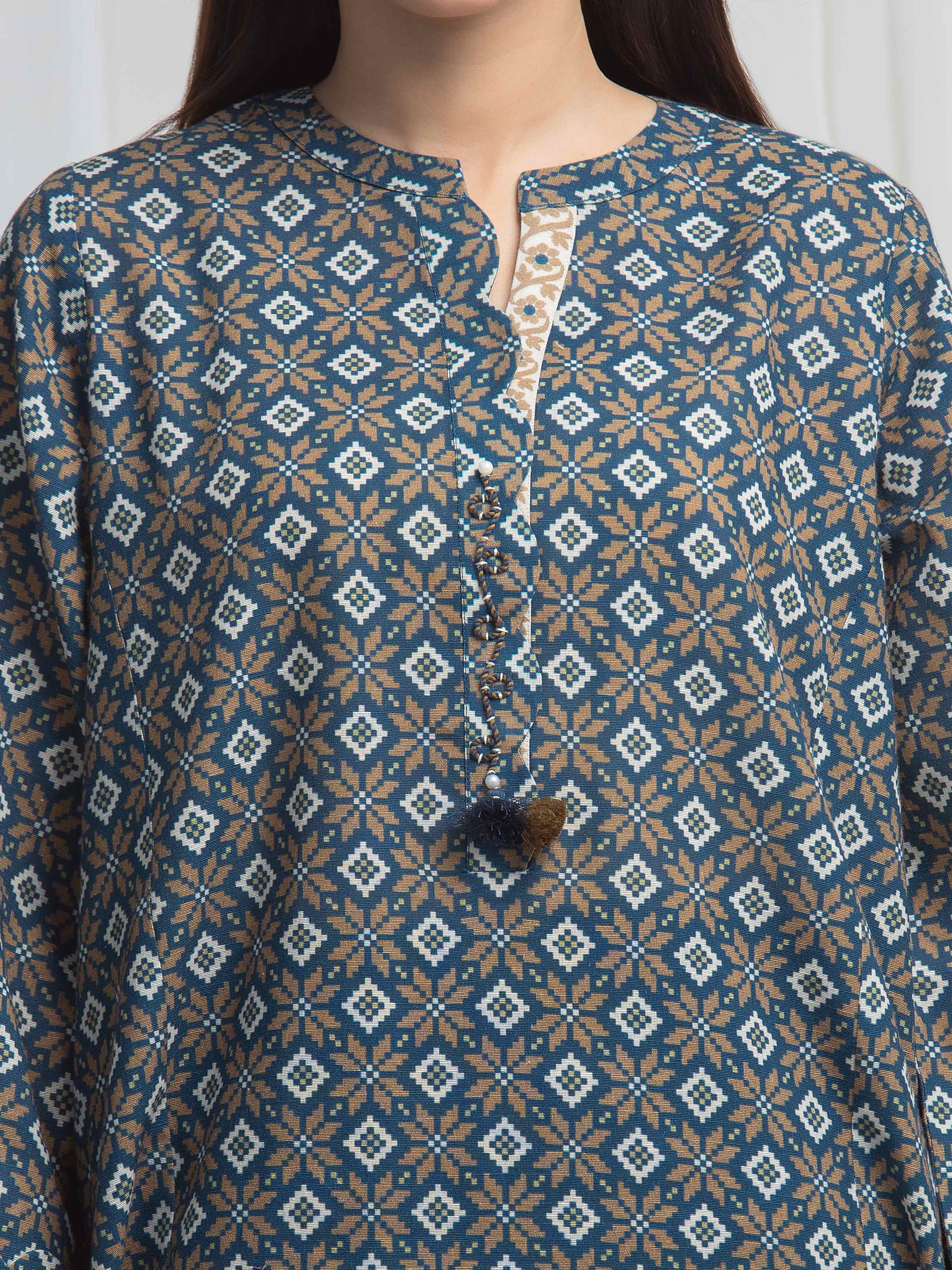edenrobe Allure Unstitched Printed Khaddar 3Pc Suit EWU6A3-37010