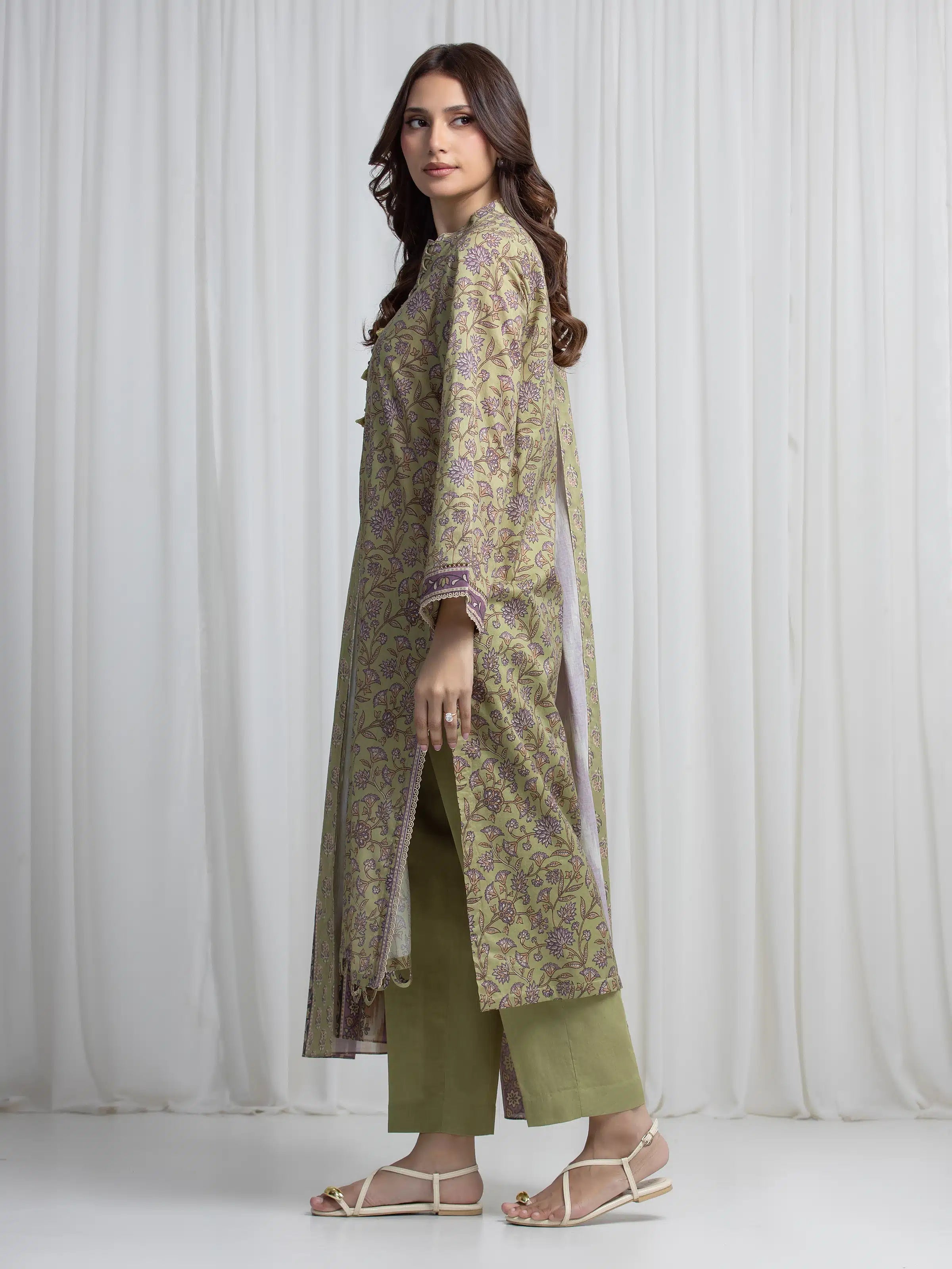 edenrobe Allure Unstitched Printed Khaddar 3Pc Suit EWU6A3-37016