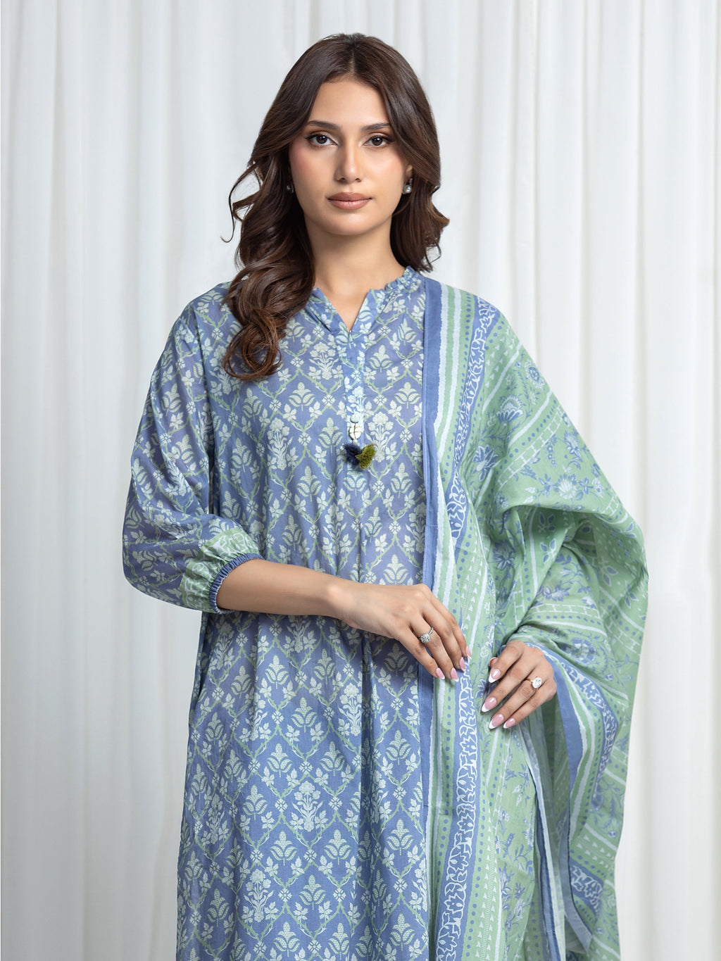 edenrobe Allure Unstitched Printed Khaddar 3Pc Suit EWU6A3-37027