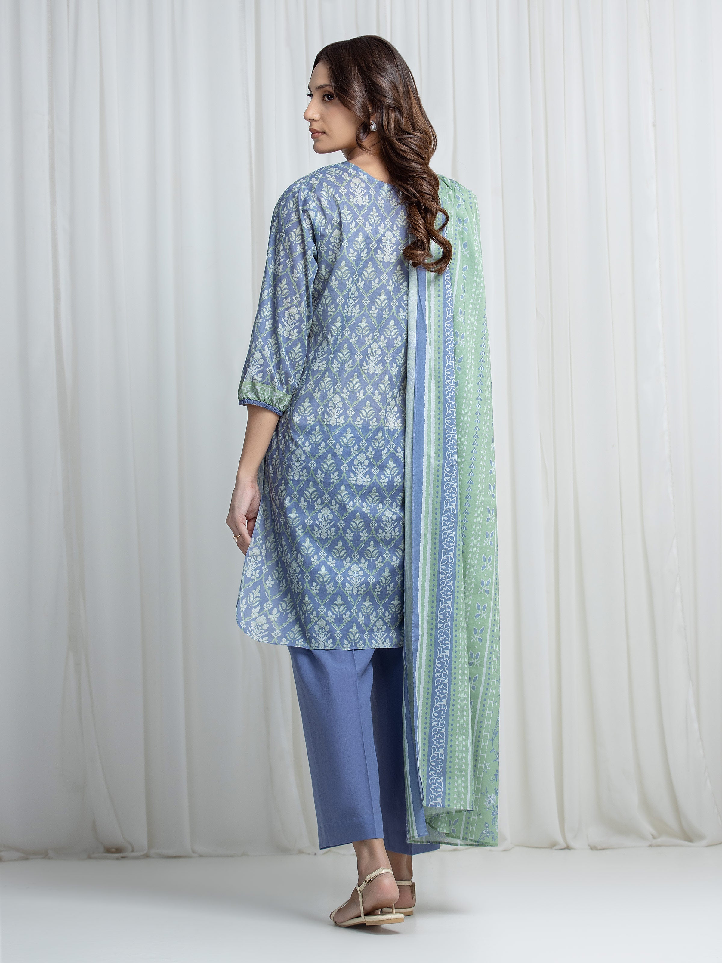 edenrobe Allure Unstitched Printed Khaddar 3Pc Suit EWU6A3-37027