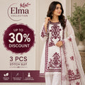 3 Pcs Women's Stitched Organza Embroidered Suit