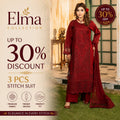 Simt - U3B Maroon Embroidered Lawn Suit for Women - 3 Pcs Set