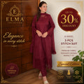 Rose Wine - 3 Piece Embroidered Lawn Cotton Suit