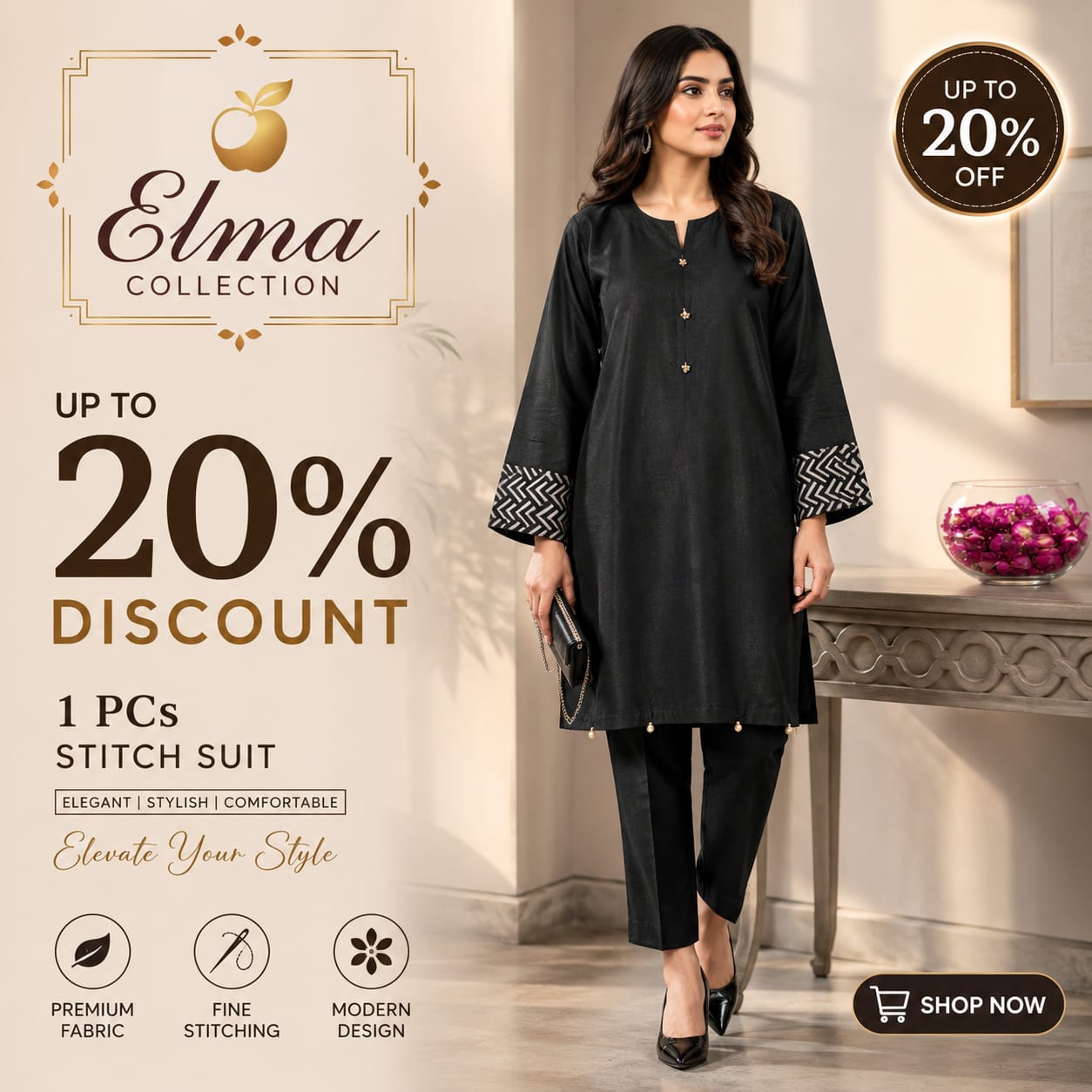 1 Pc Women's Stitched Lawn Plain Shirt