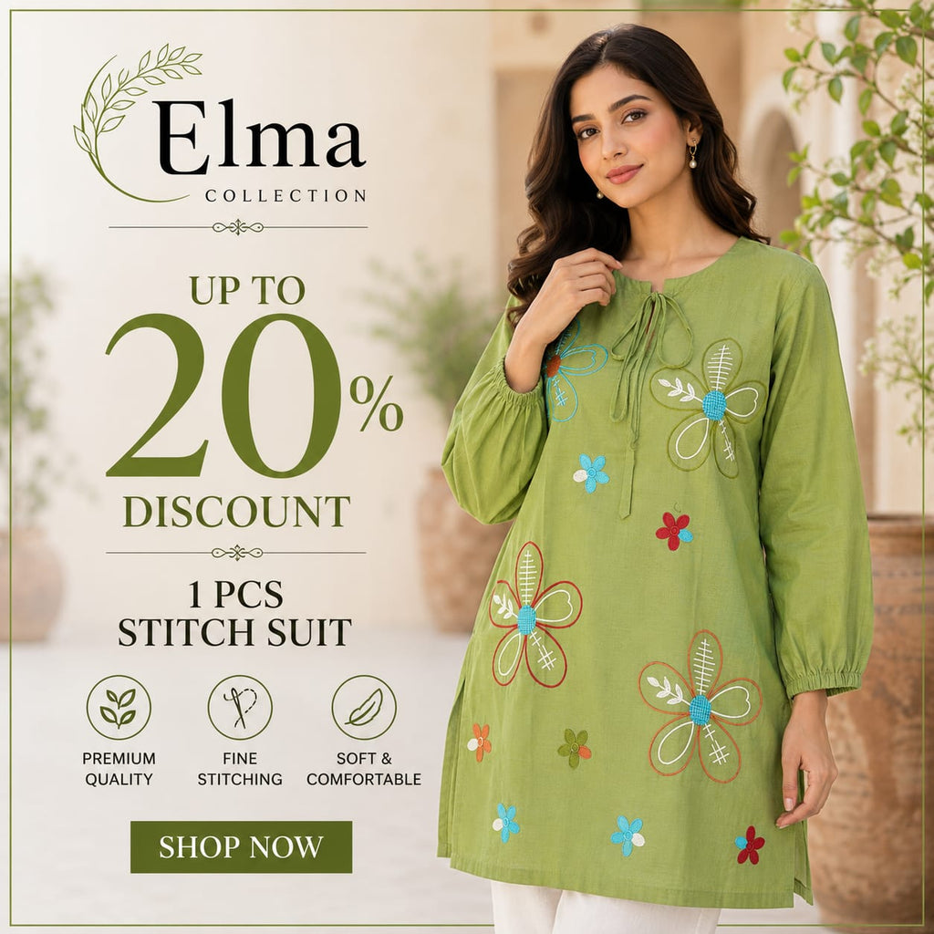 1 Pc Women's Stitched Lawn Embroidered Shirt