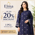 1 Pcs Woman's Arabic Lawn Embroidered Stitch Shirt