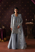 Afrozeh La Fuchsia Embroidered Organza Unstitched 3Pc Suit - Magician