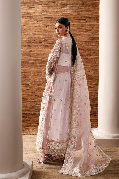 Emaan Adeel Starlit Jewels Unstitched Organza 3Pc Suit - Pearl Essence