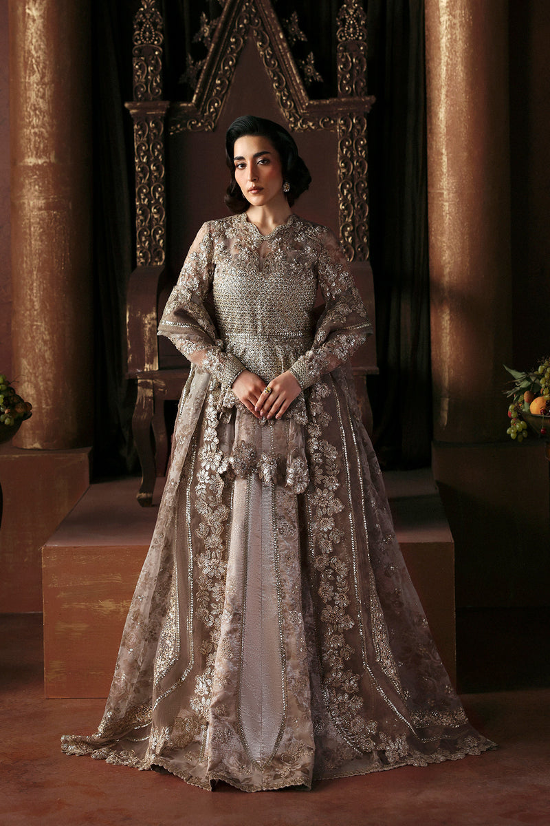 Afrozeh La Fuchsia Embroidered Organza Unstitched 3Pc Suit - Priestess