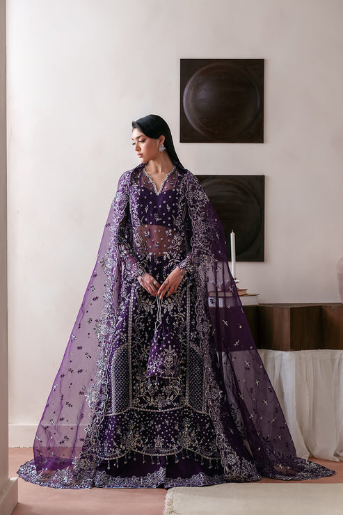 Emaan Adeel Starlit Jewels Unstitched Organza 3Pc Suit - Tourmaline