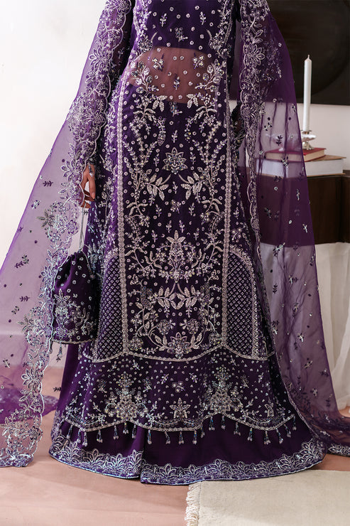 Emaan Adeel Starlit Jewels Unstitched Organza 3Pc Suit - Tourmaline