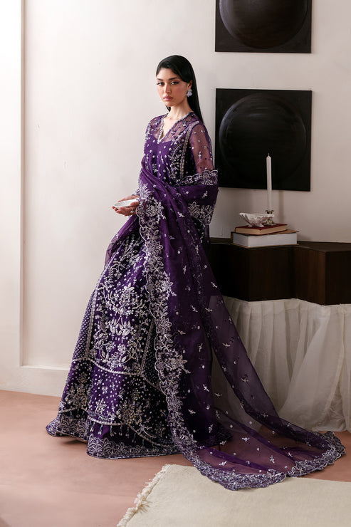 Emaan Adeel Starlit Jewels Unstitched Organza 3Pc Suit - Tourmaline