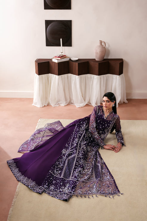 Emaan Adeel Starlit Jewels Unstitched Organza 3Pc Suit - Tourmaline