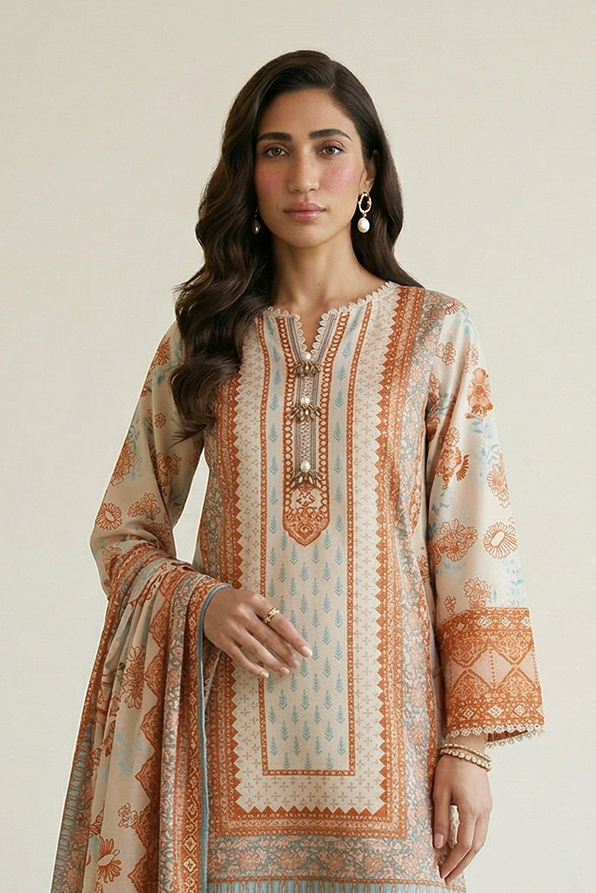 Zellbury Summer Printed Lawn Unstitched 3Pc Suit WUS26X30944