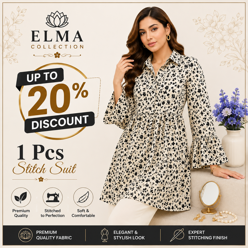 Chiffon Printed Top - Stylish Women's Stitched Wear 1 Pc