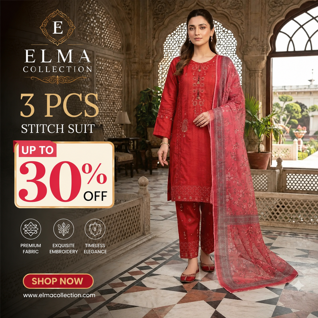 Heavy Fully Embroidered 3 Piece PV Cotton Suit for Women - Thread & Patch Work | Ready to Wear Pakistani Dress with Monar Dupatta