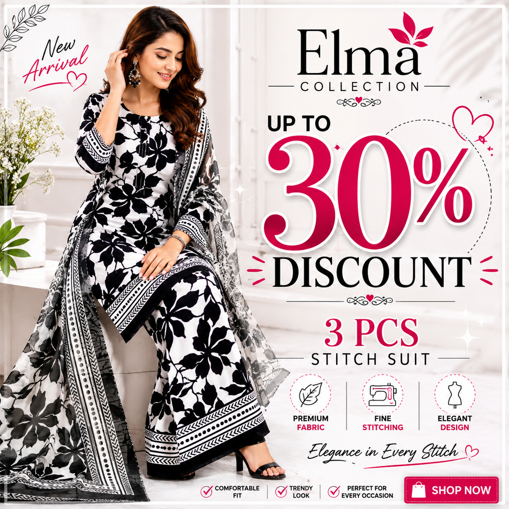 Black Printed Silk 3-Piece Suit for Women