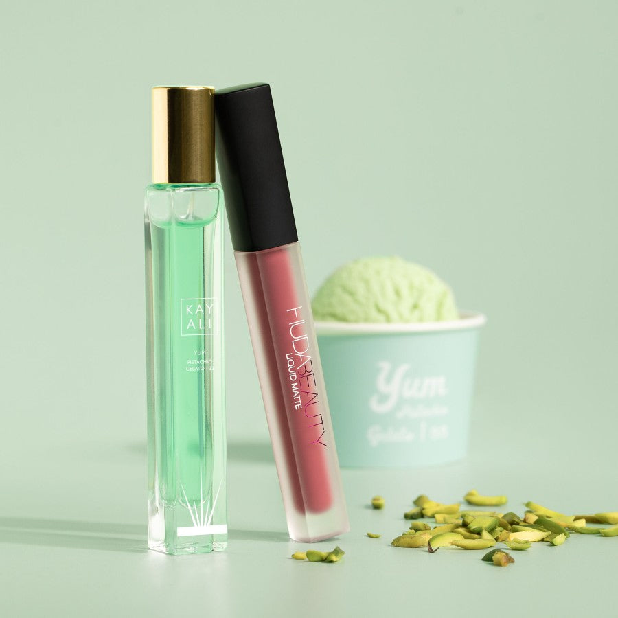Huda Beauty Lip and Kayali Perfume Yum Set