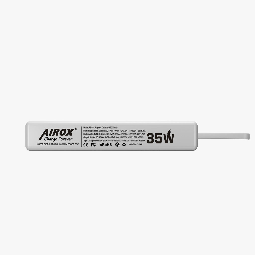 Airox PB26 Fast Charging 35 Watt Powerbank 18k-mAh